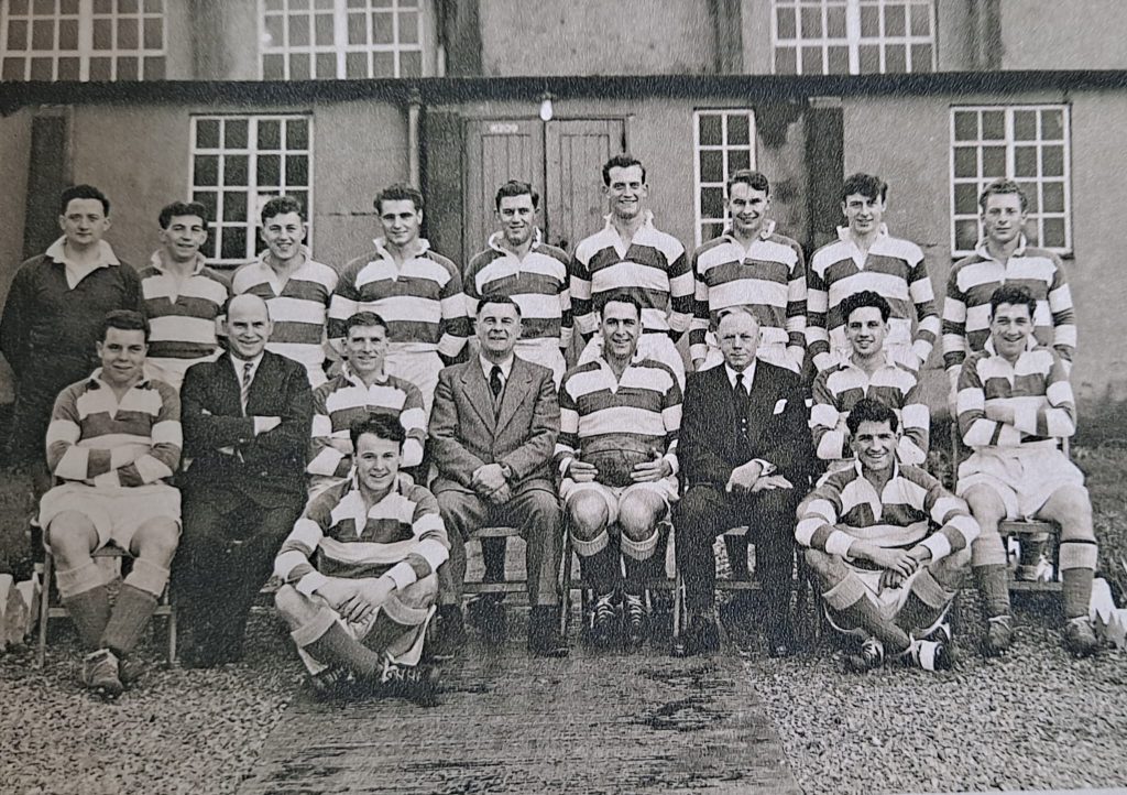 Colin Evans lines up alongside Malcolm Halfpenny, Leigh Halfpenny's grandfather