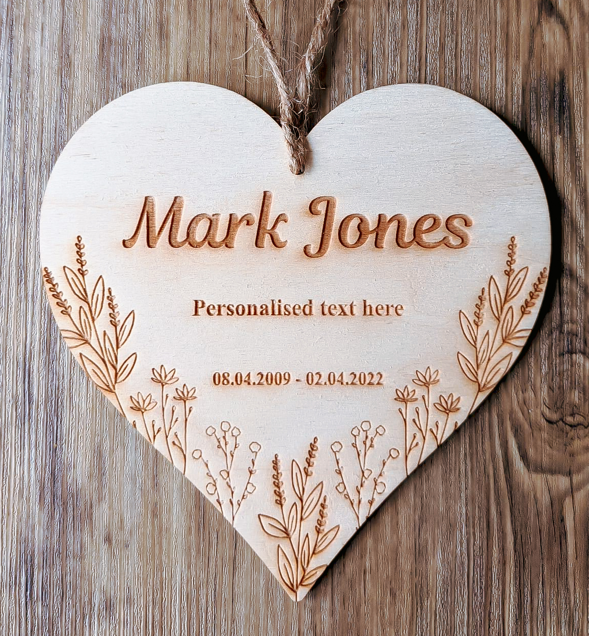 In Memory Heart Shaped Plaque