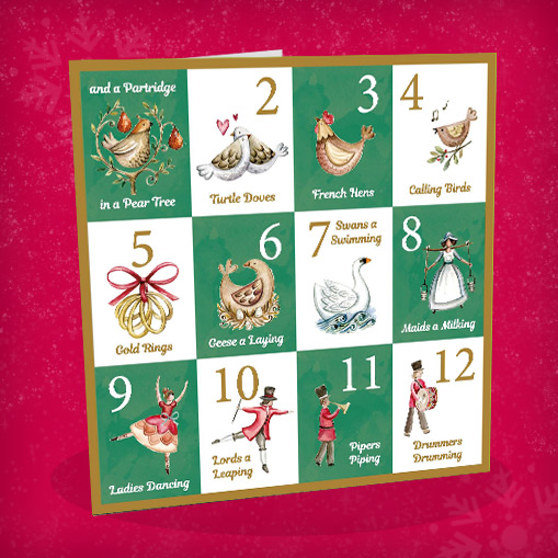 12 days – Green (Bilingual greeting)