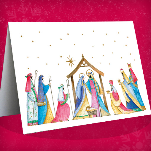 Starlit Nativity (Bilingual greeting)