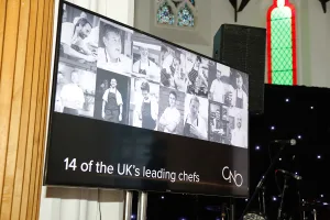 Visual display of photos of all the chefs taking part in Chefs' Night Out 2023