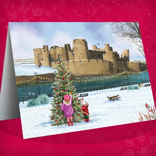 Caerphilly Castle (Bilingual greeting)