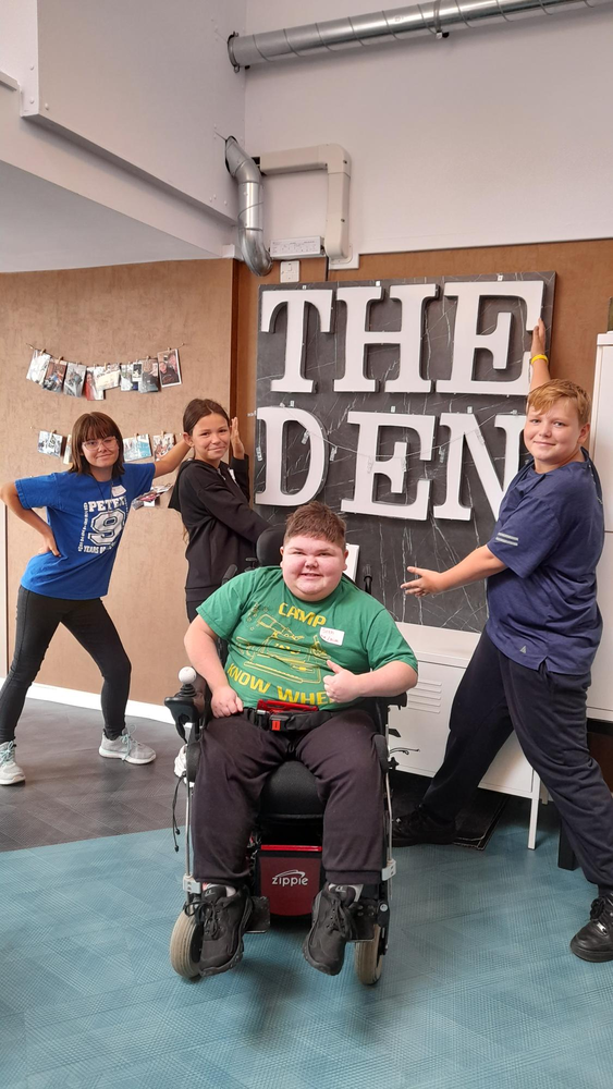 young people in the den at ty hafan