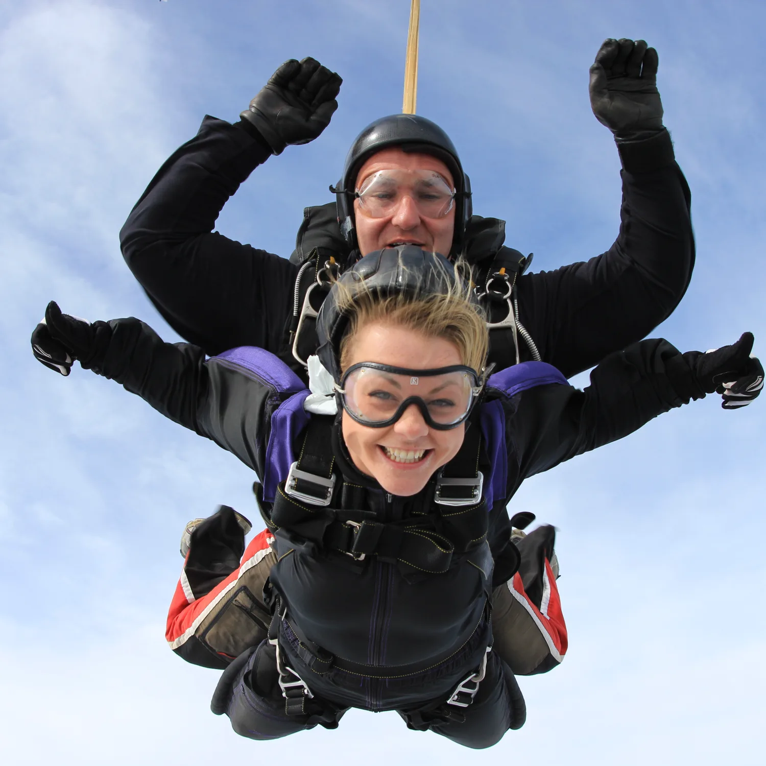 Tandem skydivers. Provided by Skyline Events.