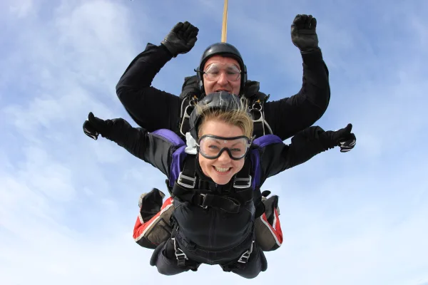 Tandem skydivers. Provided by Skyline Events.