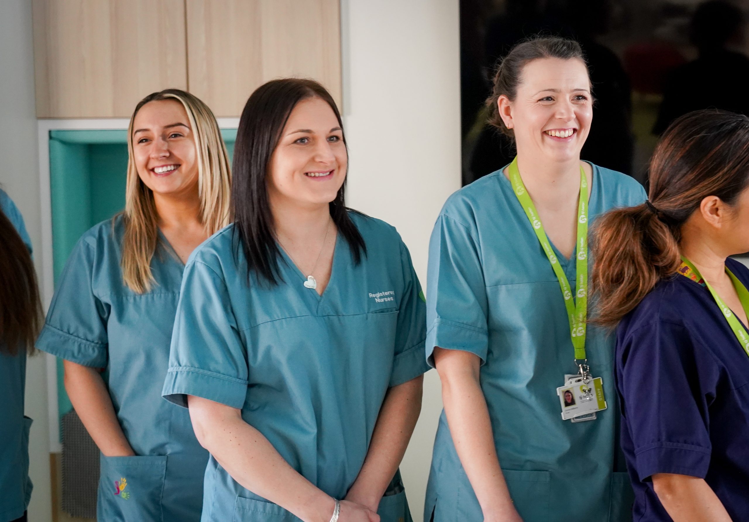 Ty Hafan's Deputy Lead Nurse Emma Williams chats with colleagues