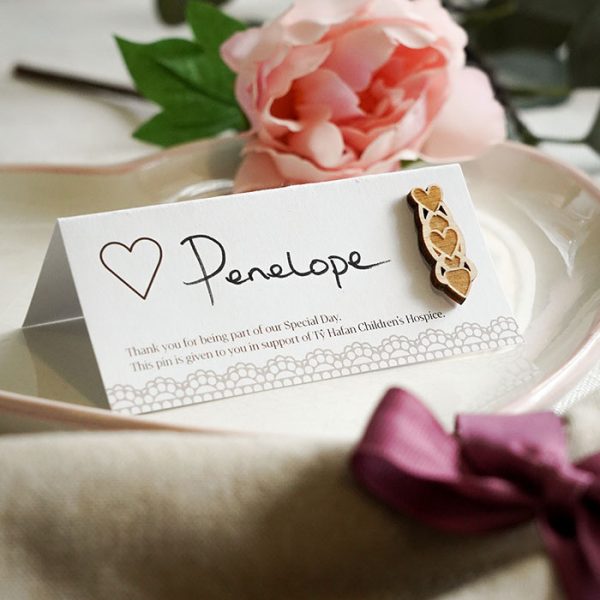 wedding pin badge placenames