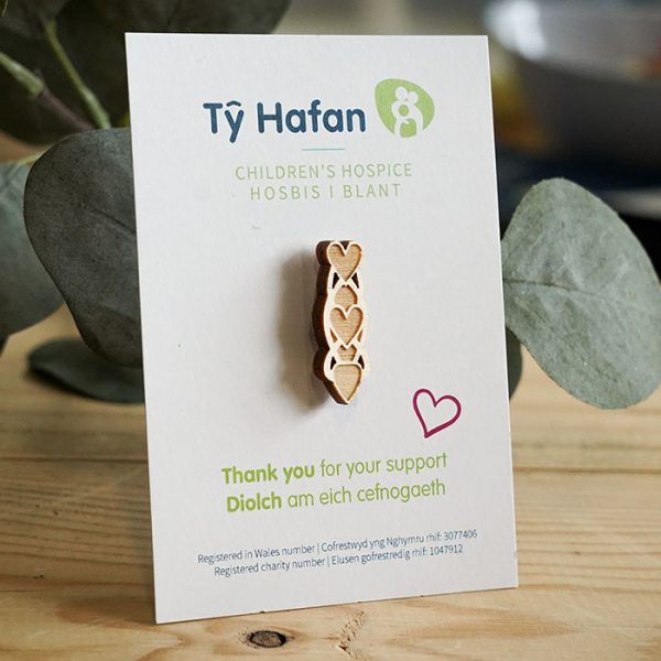 wedding pin badges rustic charity ty hafan