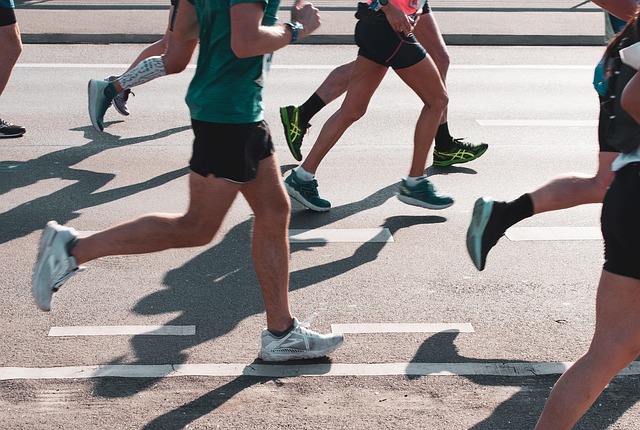 Runners taking part in a marathon