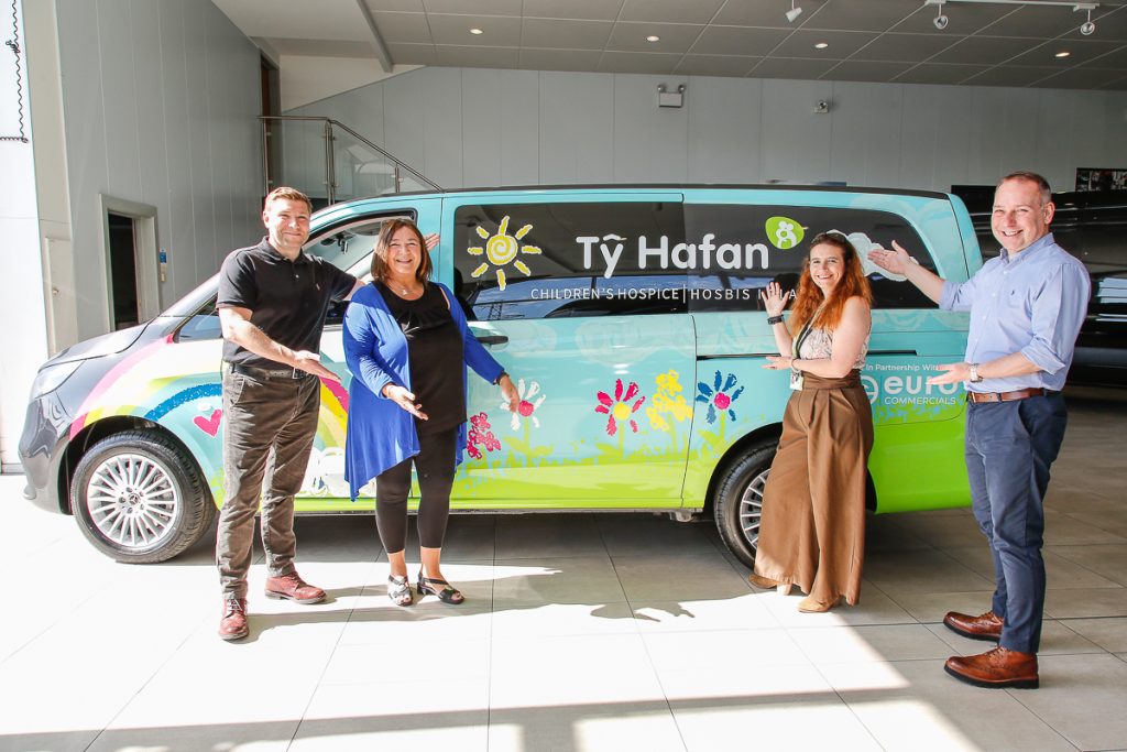 Euro Commercials staff with Ty Hafan staff and our new community van