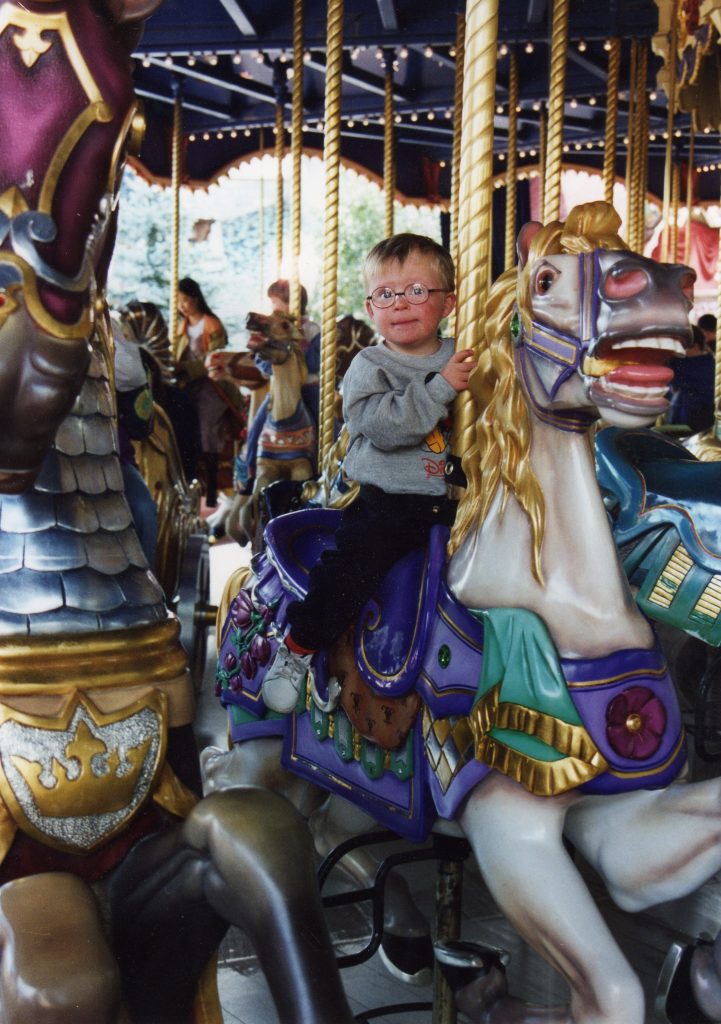 Greg Fears as little lad on a carousel