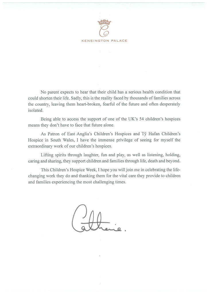 A message from the Princess of Wales for CHW