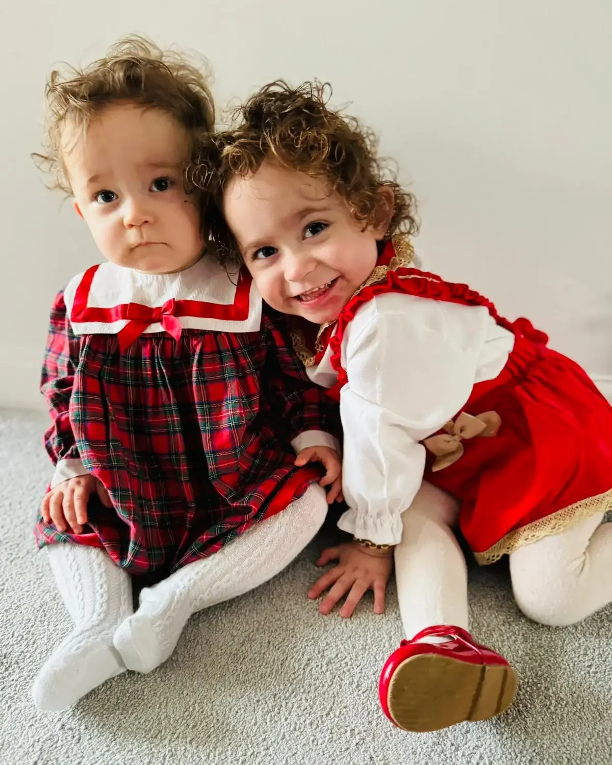 Ivy-Mai and Willow-Rae bit for the camera in matching outfits