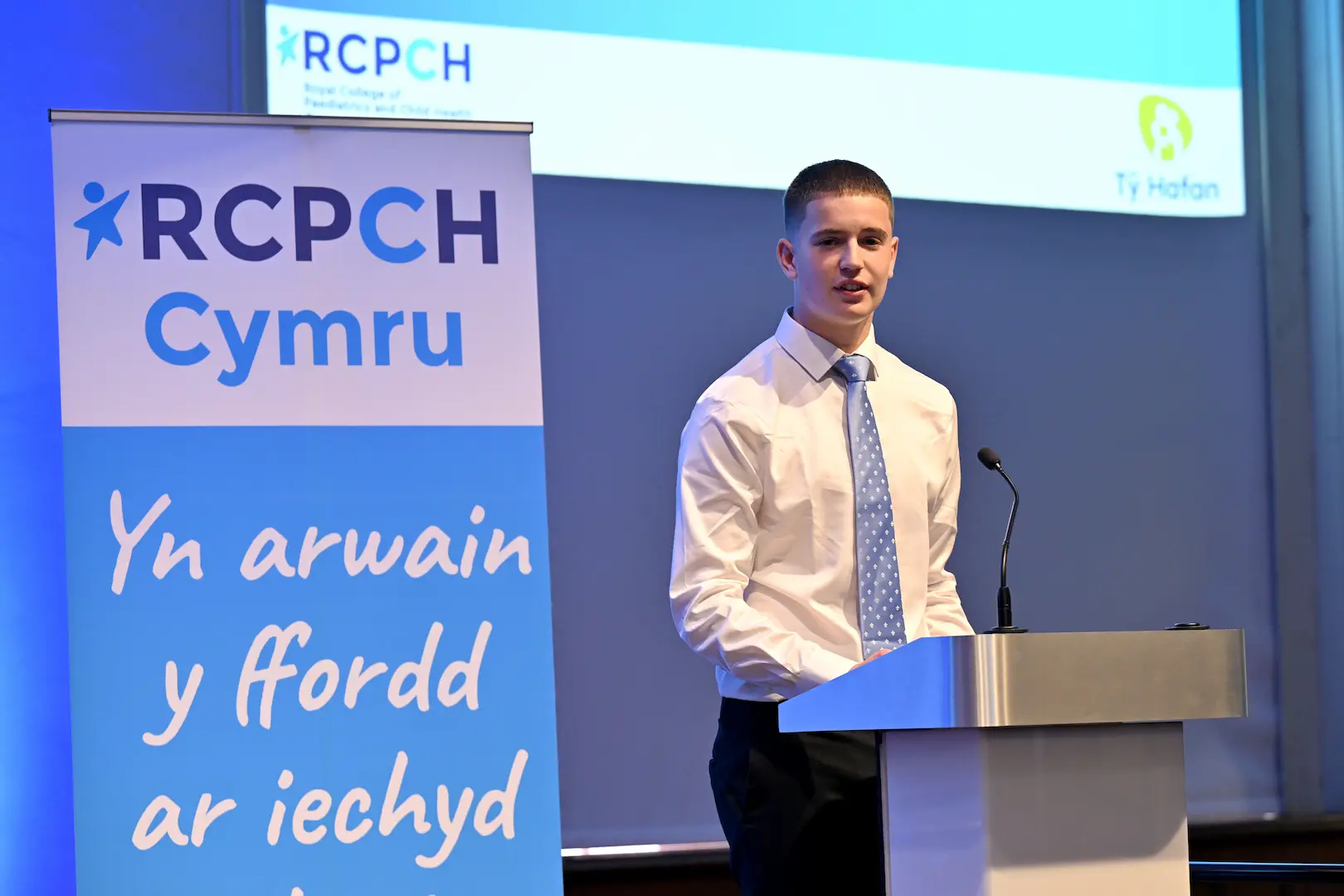 A photo of Tal speaking at the Royal College of Paediatrics and Child Health’s Manifesto for the 2026 Senedd Election.
