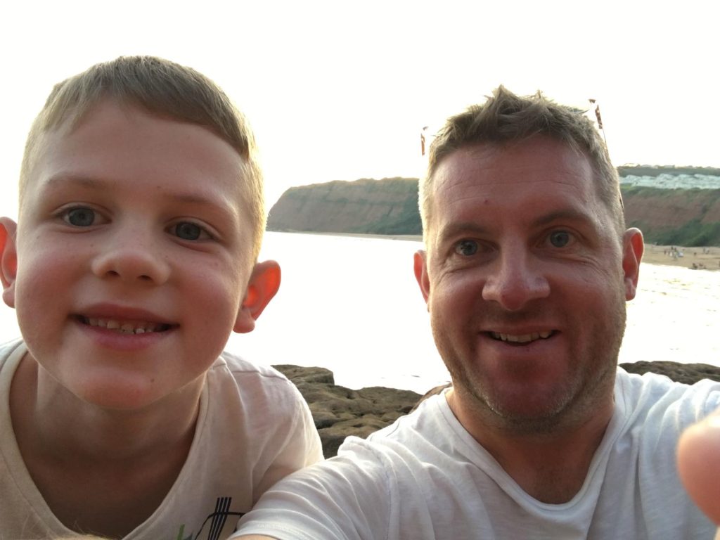 Thomas Meacham and dad James before diagnosis